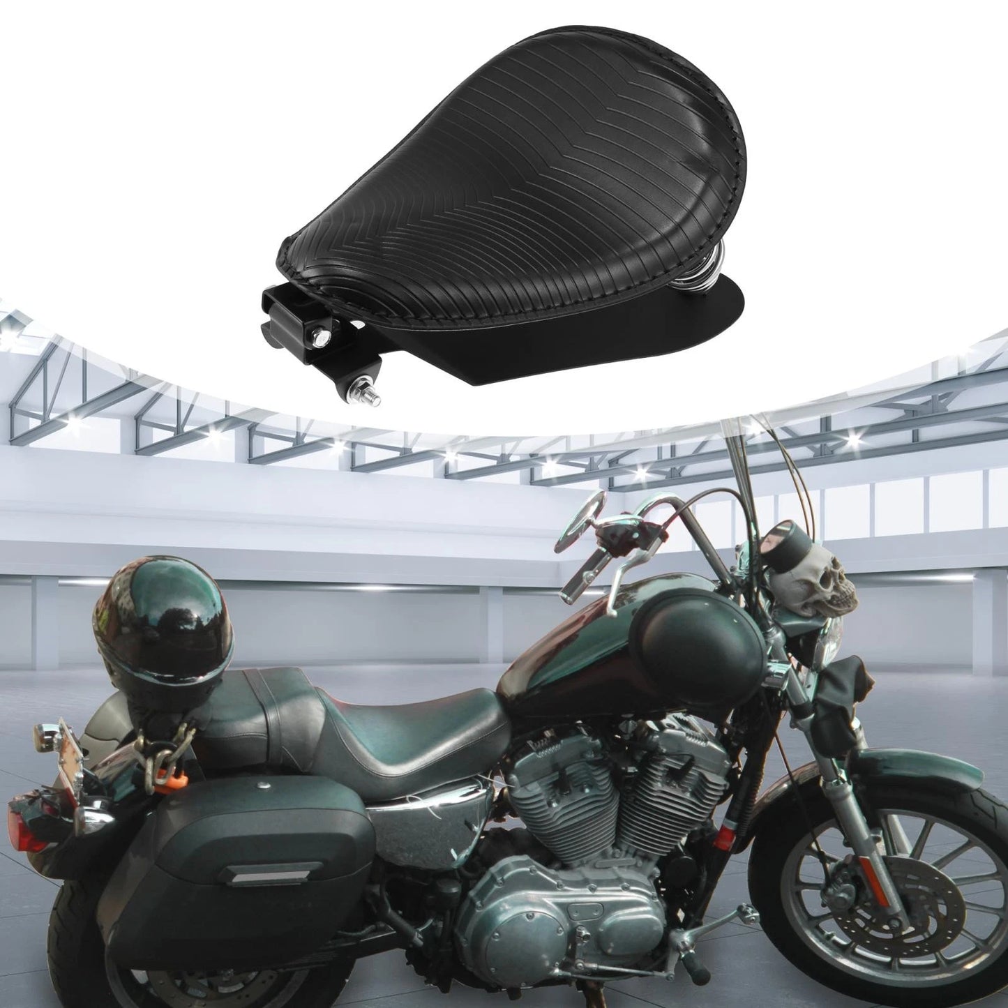 3" Spring Solo Bracket Seat for Harley-Davidson Sportster Dyna Custom