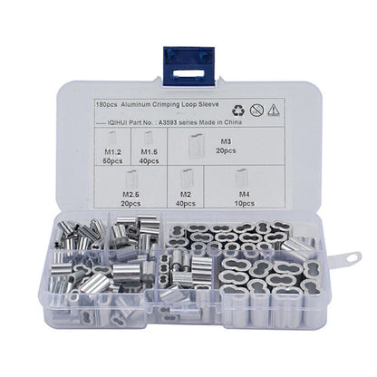 6 x Ferrule Crimping Loop Sleeves for Wire Rope Cable Line Assortment