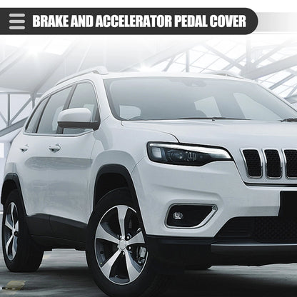 Brake Accelerator Pedal Covers  for Jeep Cherokee (2014-2021) Black Silver