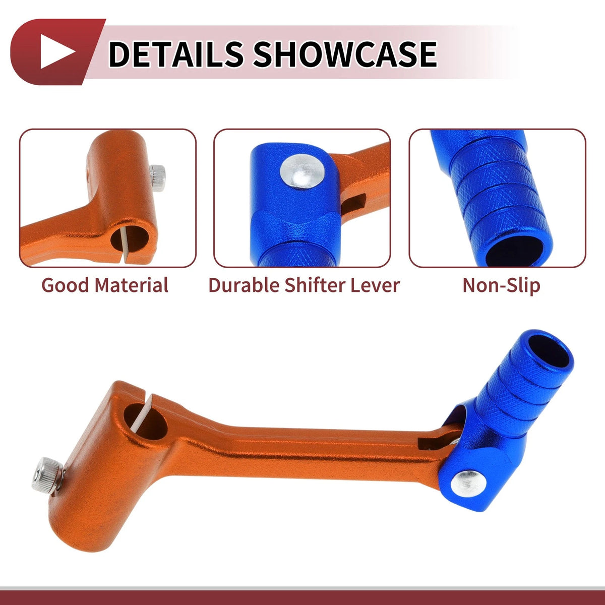 Folding Motorcycle Gear Shifter Lever for Bosuer Cheetah Orange/Blue Head