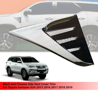 Black Chrome Side Vent Covers for Toyota Fortuner (2015-2019)