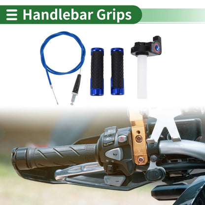 7/8 22mm Hand Grips Cover Kit End Grips Blue for Motorcycle