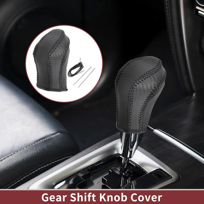 Gear Shift Knob Cover for Nissan Maxima (2016-2023) Black Faux Leather