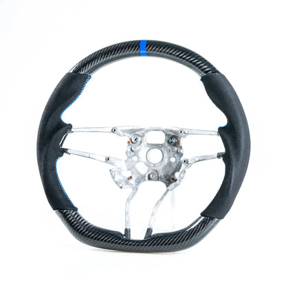 Carbon Suede Blue Steering Wheel for Porsche 911, 718, Boxster, Cayman, Macan (2016-2023)