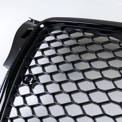Mesh Front Hood Grille  for Audi A3 S3 (2003-2012) Glossy Black with PDC Hole