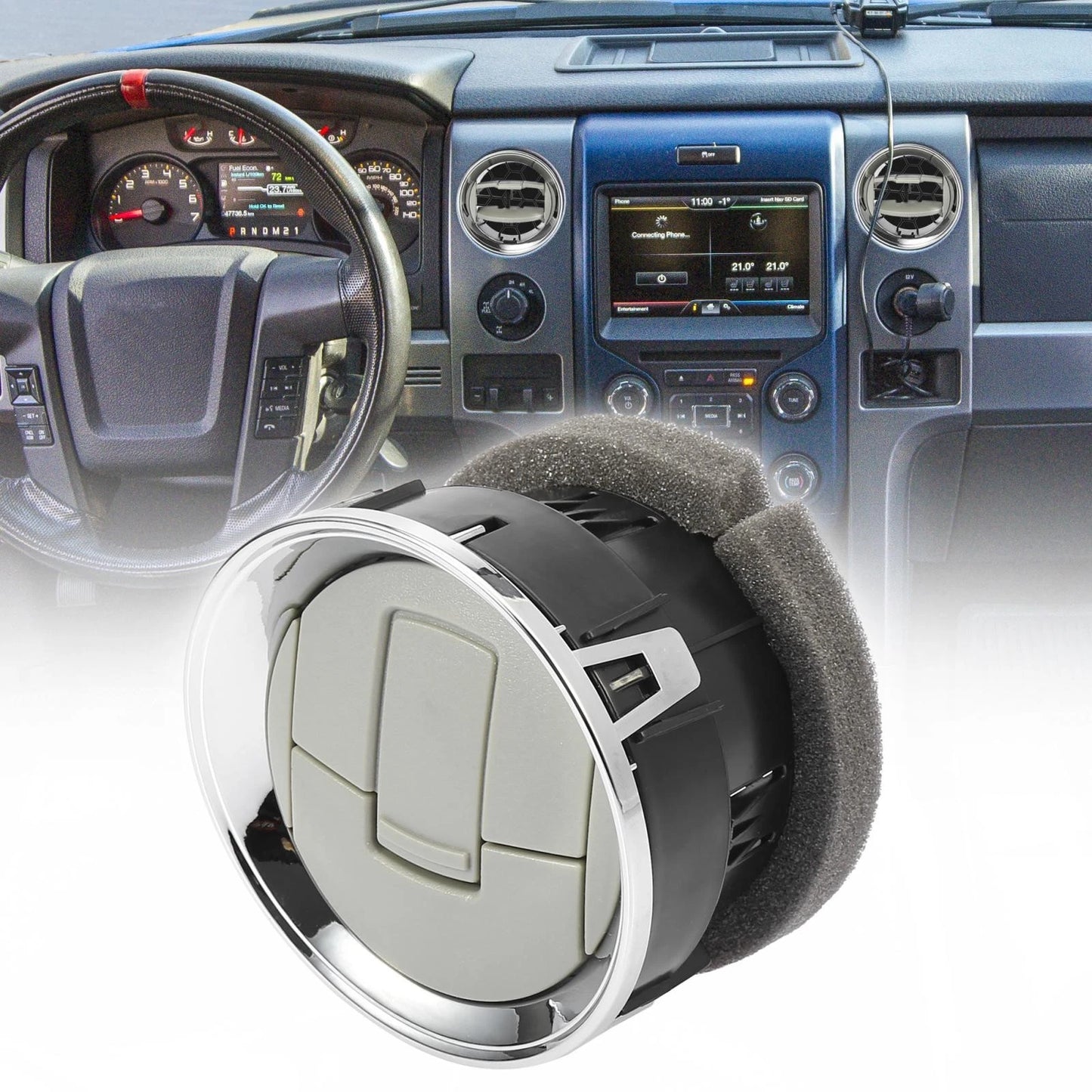 Air Conditioning Vent Outlet for Ford F150 (2012-2014) Silver Tone