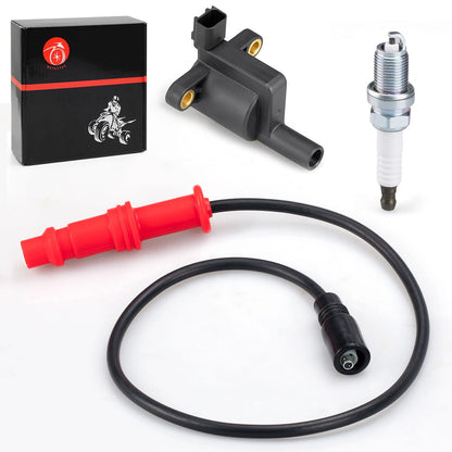 Ignition coil w Cap Spark plug for Polaris Sportsman EPS/EFI/XP 550 (2009–2014)