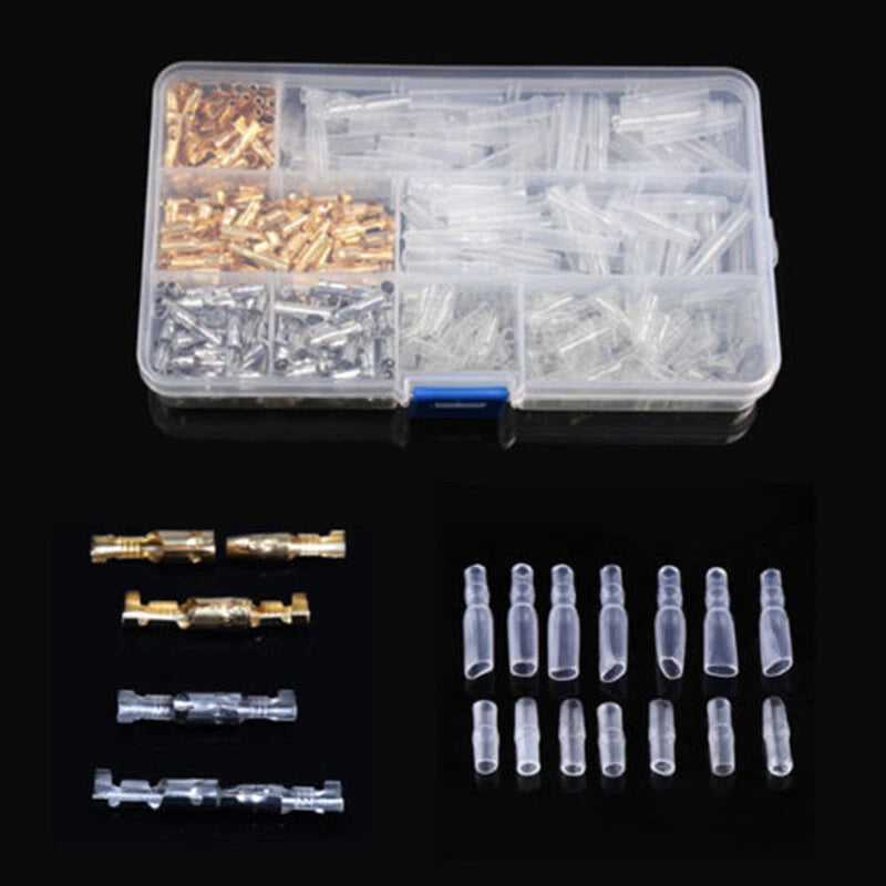 Brass Bullet Connectors M&F Wire Terminal 400 3.9mm Set for Autos