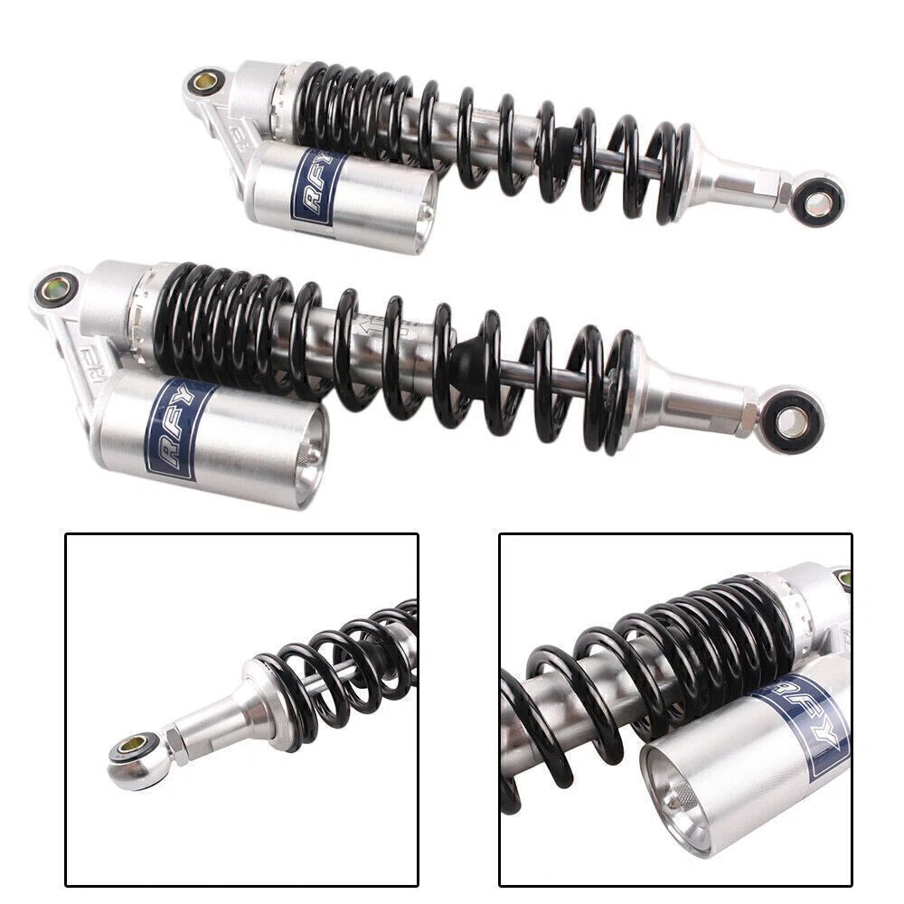 Adjustable Air Shock Absorbers Suspension for Street Bikes & Scooters 375mm