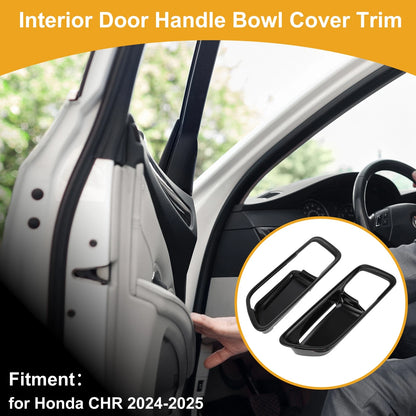 Interior Door Handle Bowl Cover Trim for Honda CHR (2024-2025) Gloss Black