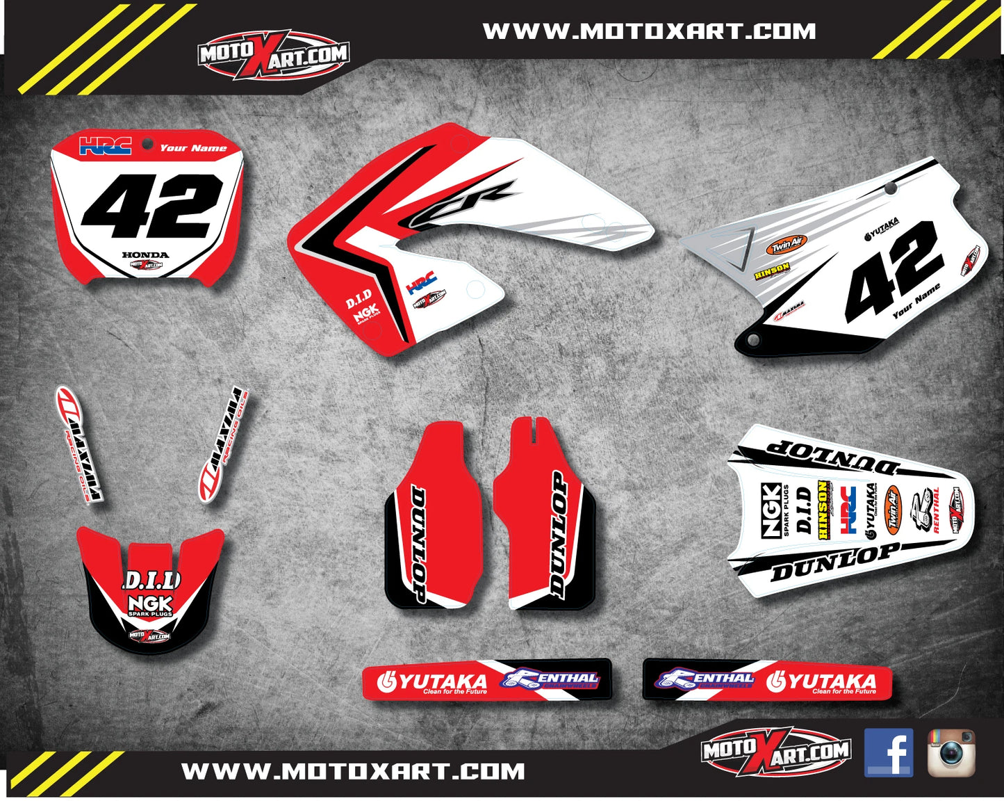 Full Custom Graphic Kit for Honda CR 125 (2000-2001) - REBOUND STYLE Stickers