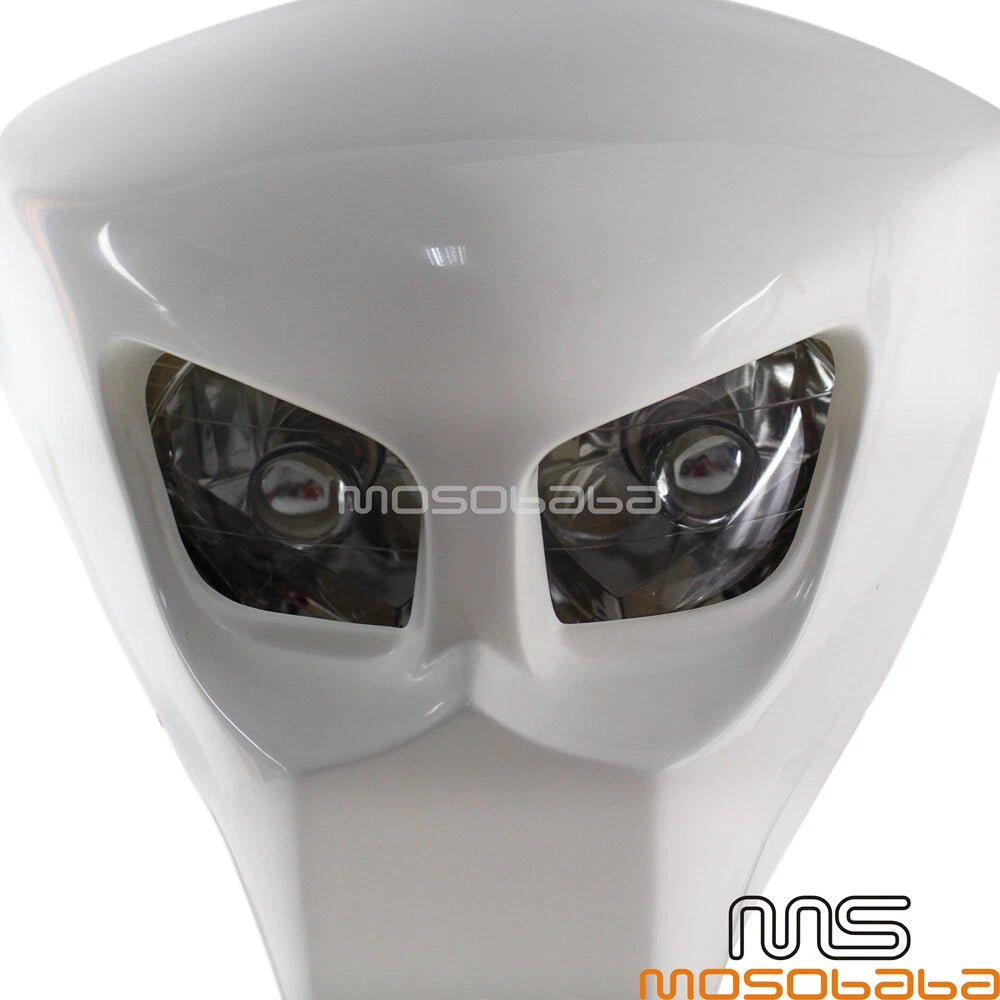 White Alien Headlight for Yamaha Project Bike Naked Motorcycle