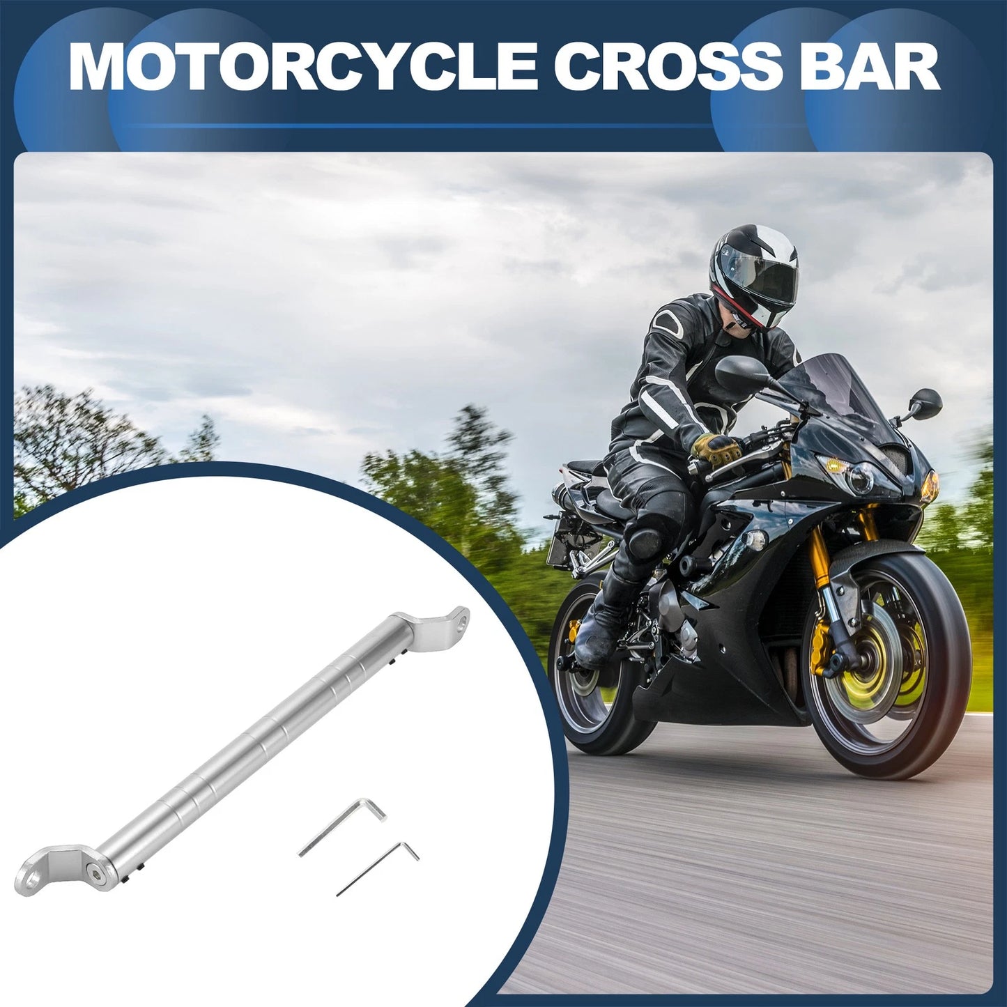 Motorcycle Cross Bar / 34cm / 13.39" Handlebar / Mirror mount for Motorcycle