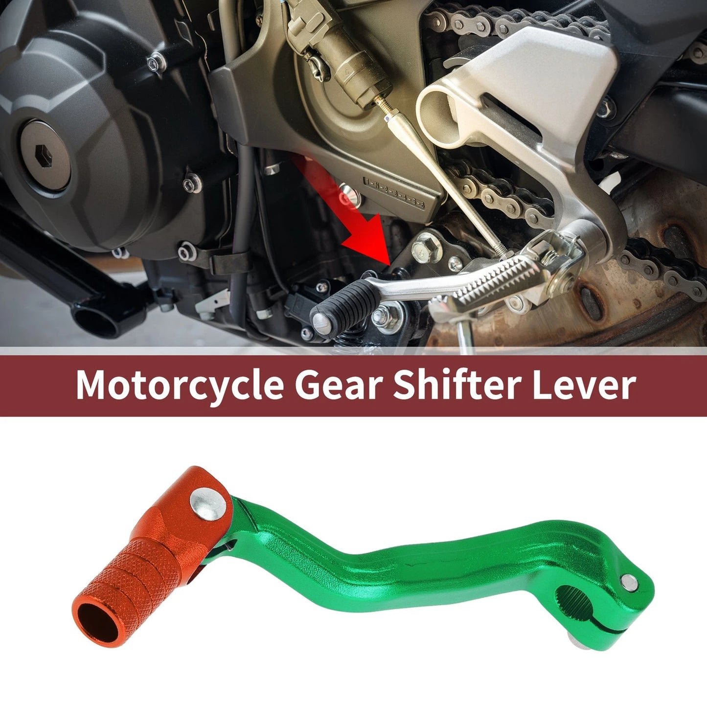 Folding Motorcycle Gear Shifter Lever for Bosuer M4 Green Orange