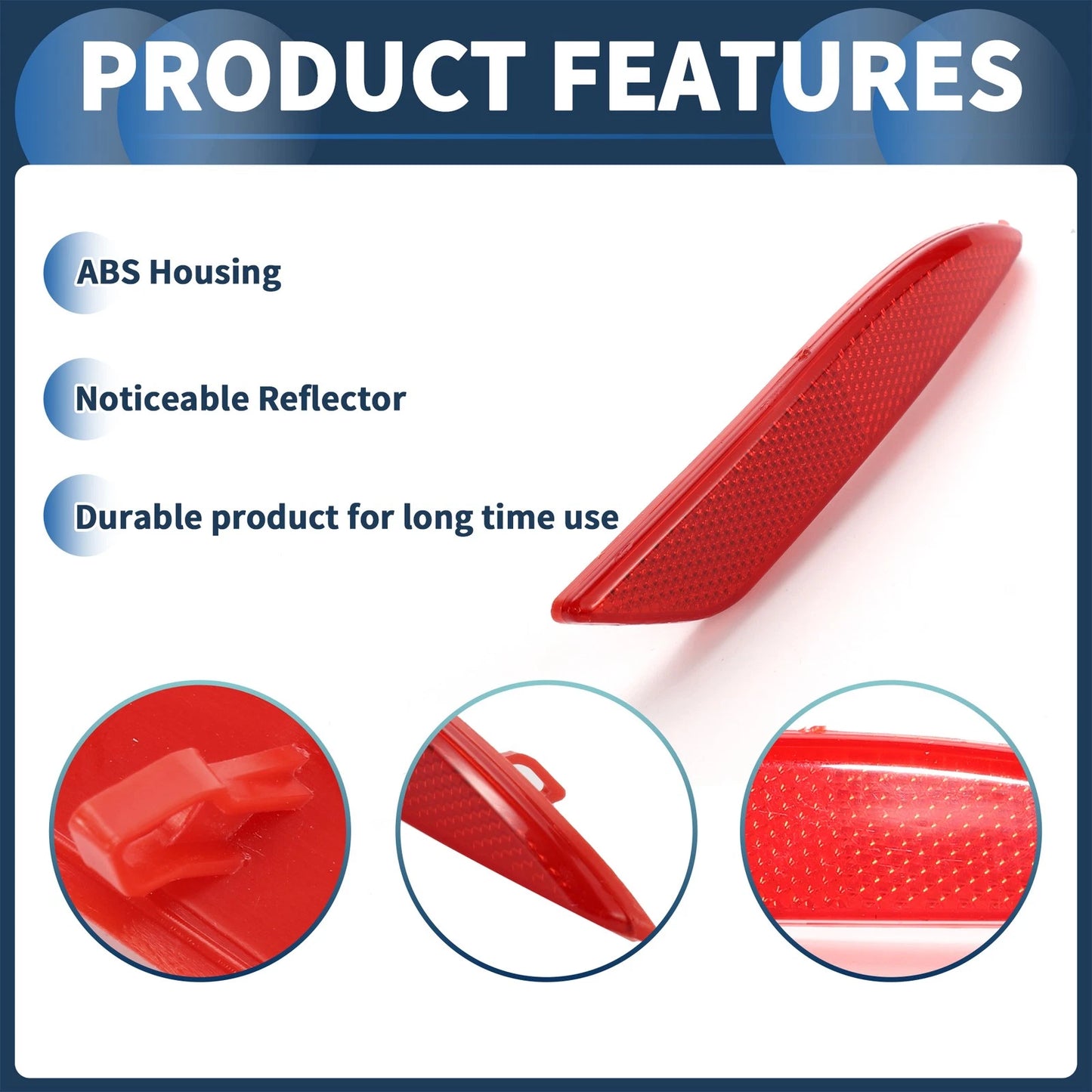 Bumper Reflector for Ford Fiesta Sedan Red Rear Right (2009-2012)