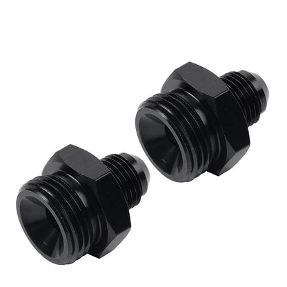 Black Aluminum AN6 Flare to 8AN ORB Male Fitting Adapter w/ O-Rings