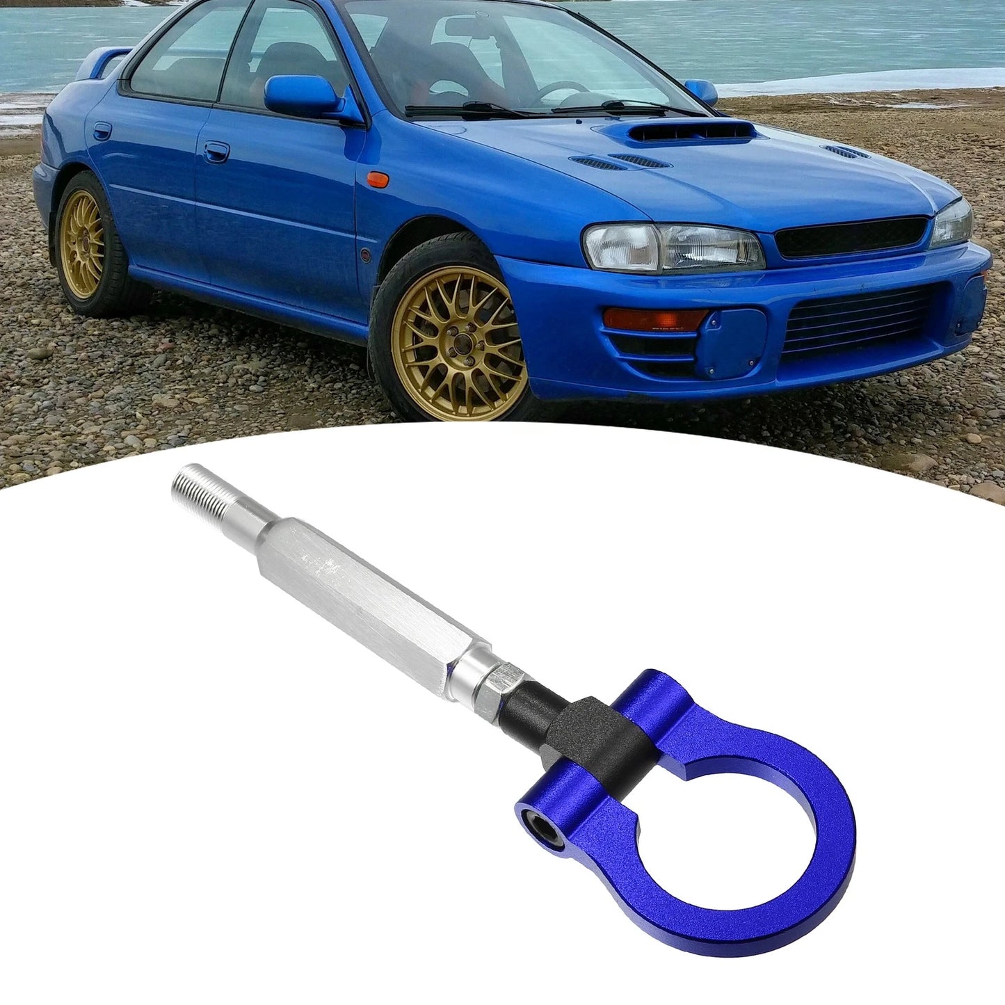 Blue Front Bumper Trailer Ring Eye Tow Hook Screw for Subaru BRZ (2013–2023)