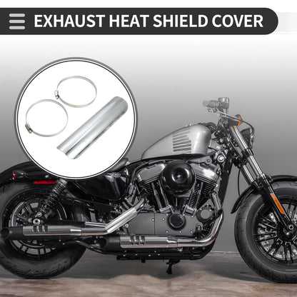 Exhaust Muffler Pipe Heat Shield Curved 226x60mm for Universal Motorcycle