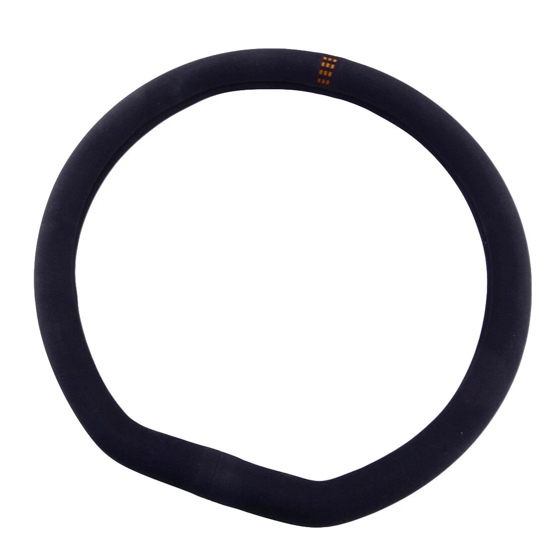 D-Shape Black Faux Suede Steering Wheel Cover for Universal Cars