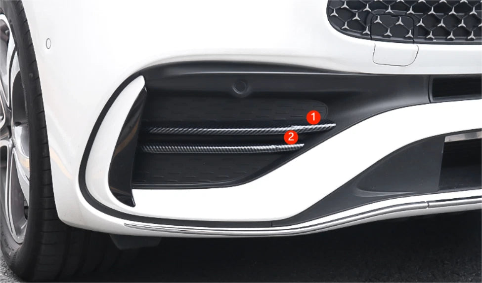 Fiber Front Fog Light Grilles Covers for 2022-2023 Benz C Class AMG Sedan