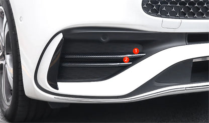 Fiber Front Fog Light Grilles Covers for 2022-2023 Benz C Class AMG Sedan