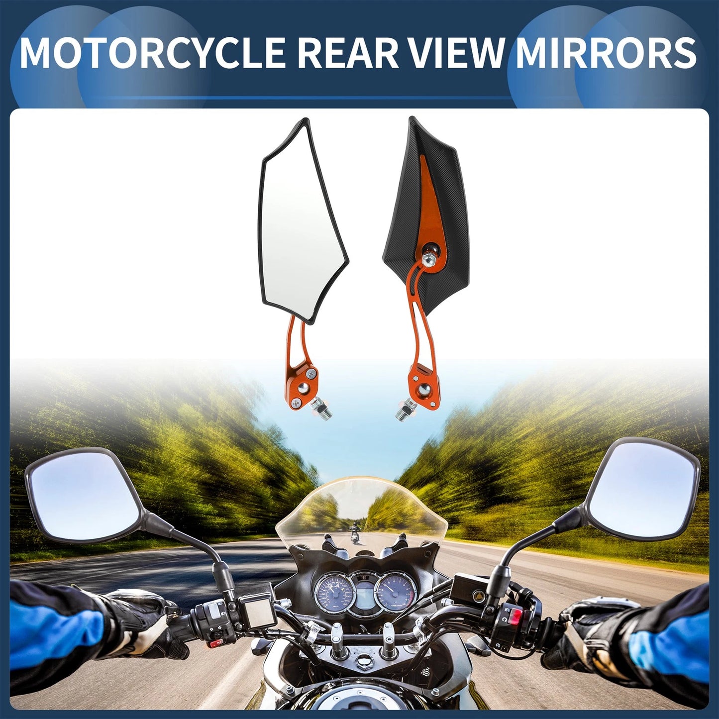 M8/M10 / Rear View Mirrors / for Motorcycle Black Orange Plastic