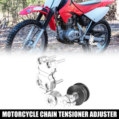 Silver Tone Aluminum Alloy Chain Tensioner Automatic Adjuster for Motorcycle
