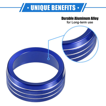 3 Pcs Tune Switch Knob Ring Cover for Dodge Dart (2012-2018) Blue