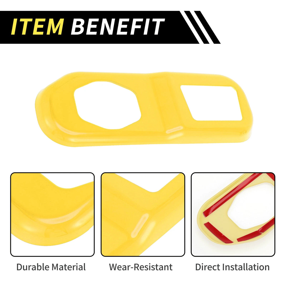 Rear Trunk Lock Panel Cover Trim for Jeep Wrangler JL JLU (2018-2024) - ABS Yellow