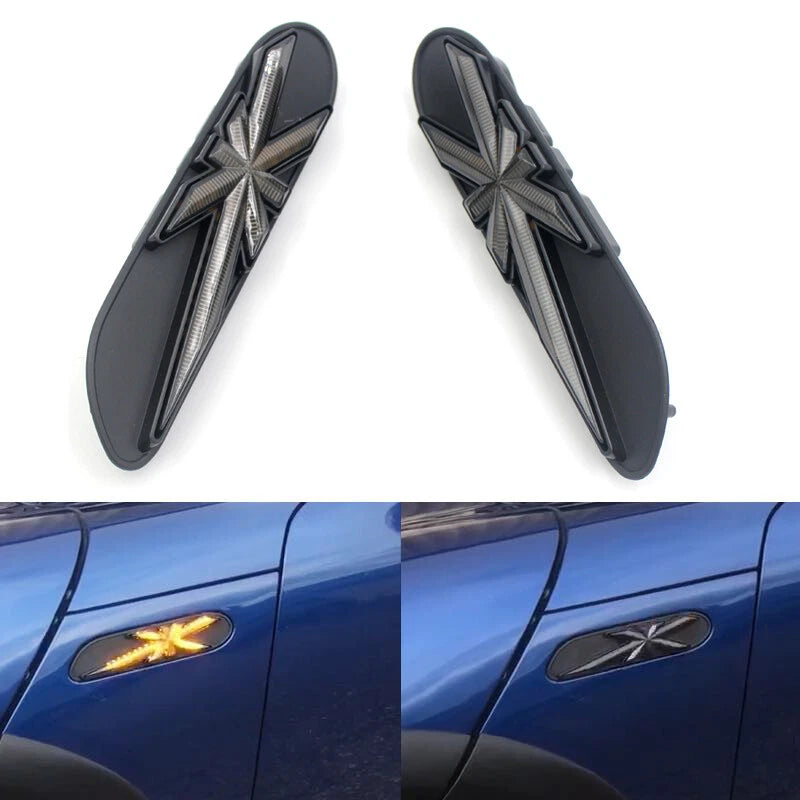 Union Jack Smoked LED Side Marker Signal Light Fit For 02-06 Mini Cooper R53