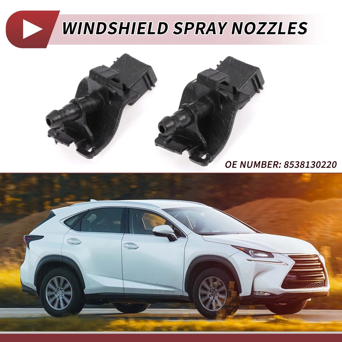 Front Windshield Washer Nozzle  for Toyota Tacoma (2016-2023)