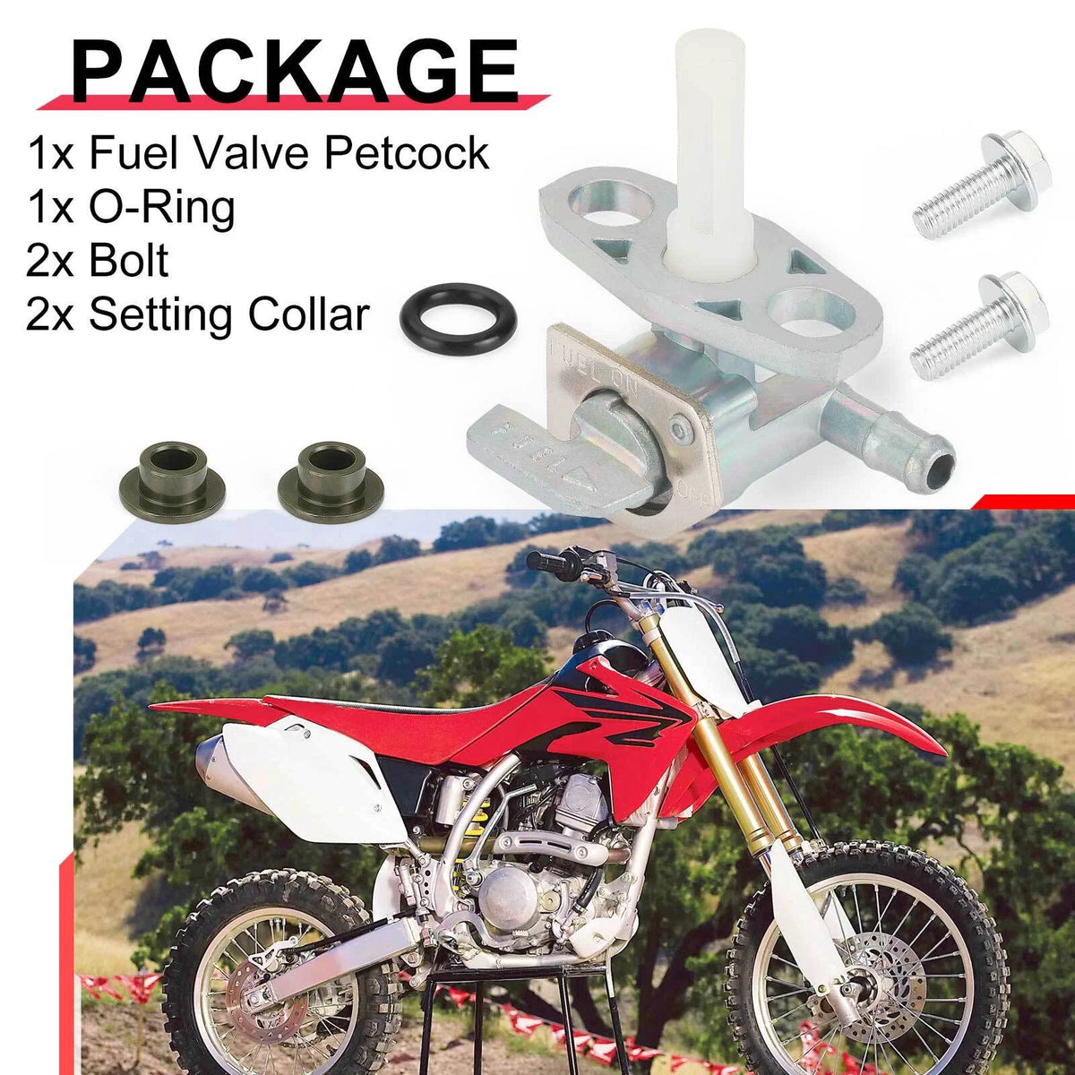 Fuel Tank Petcock Valve for Honda CRF150R (2007–2023)