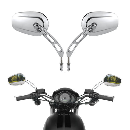 Chrome Rearview Mirrors for Harley Softail Slim FLSS Deluxe Heritage Fatboy (2014-2023)