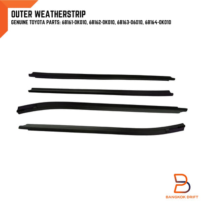 4DR Weatherstrip Inner Outer Glass Door Seal for Toyota Hilux Ute (05-14)