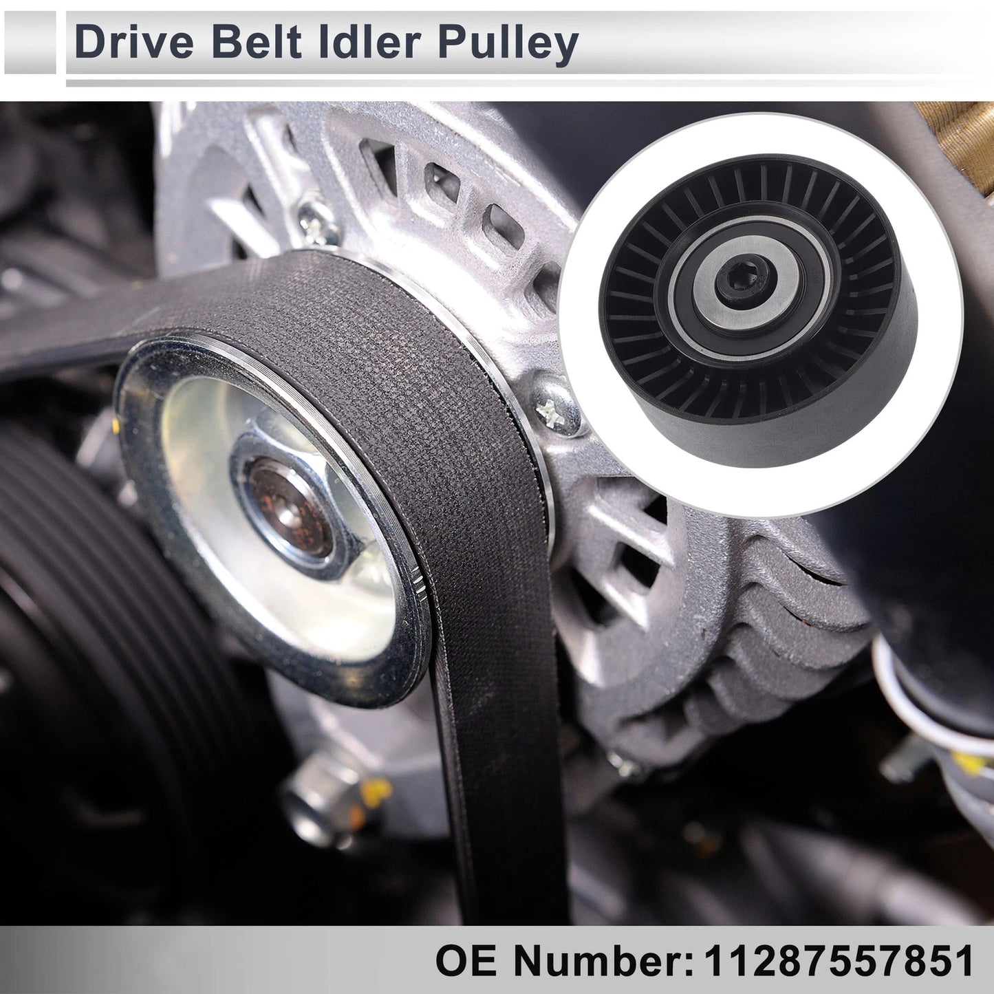 Drive Belt Idler Pulley for BMW 335 (2007-2013) Black 1 x Piece