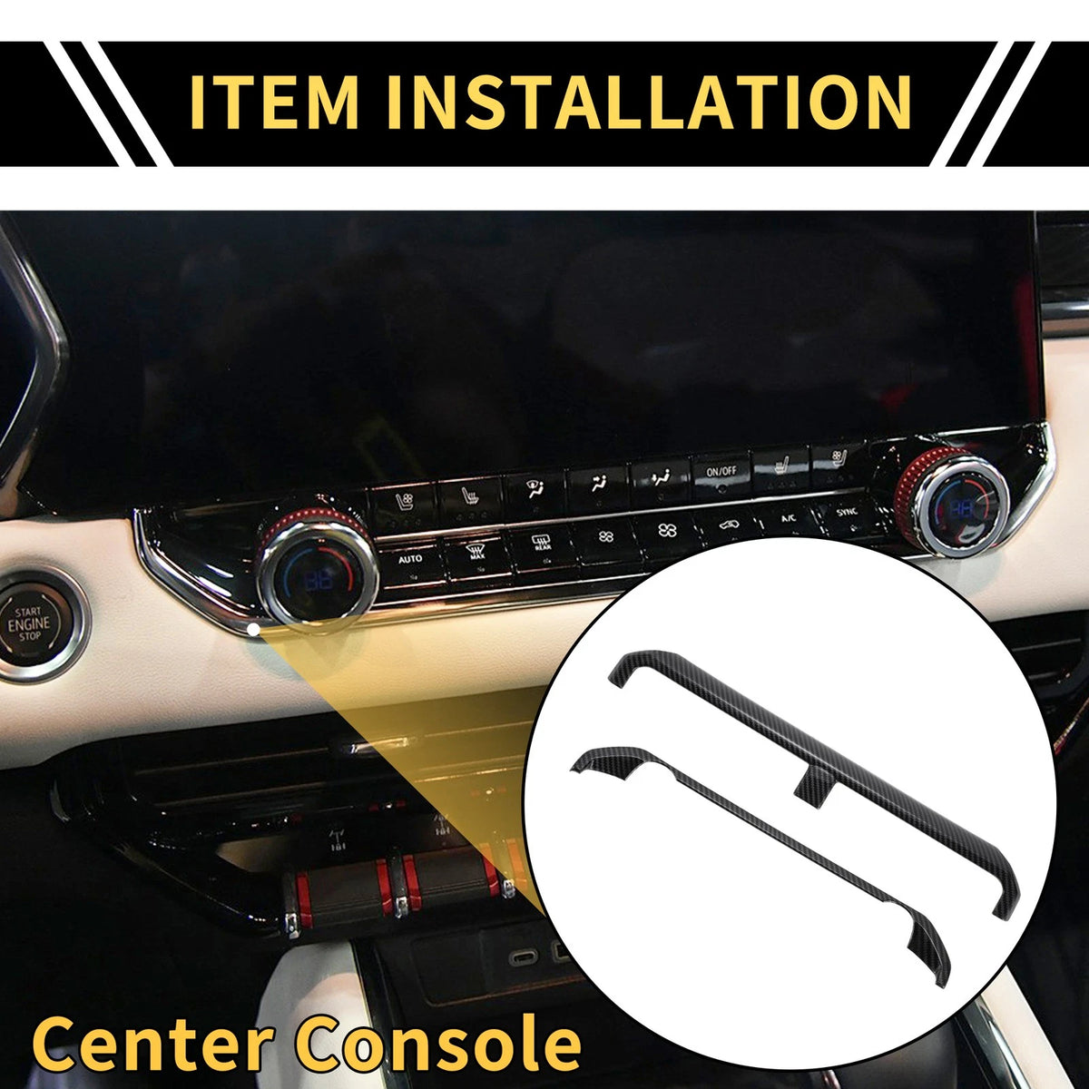 Central Control Panel Trim Cover Carbon Fiber for Chevy Colorado (2023-2024)