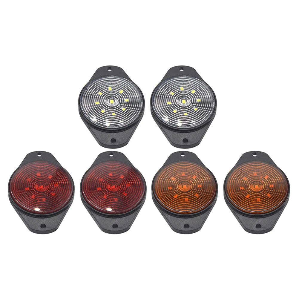 2 x Round 9 LED Side Marker Lights for Car, Bus, Truck, Trailer