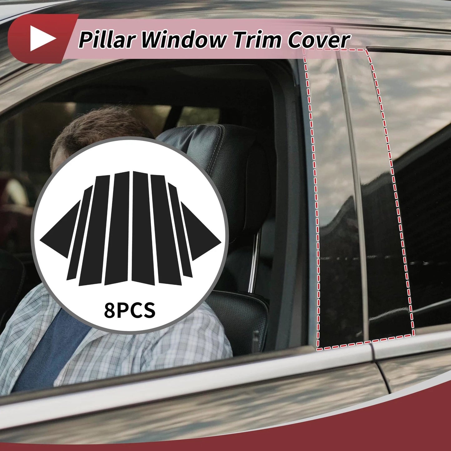 8 Pcs Door Pillar Window Trim for Infiniti FX35 FX45 (2003 - 2008)