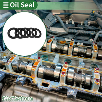 Oil Seal 50x72x8mm Rotary Shaft Seal NBR Rubber High Pressure Black