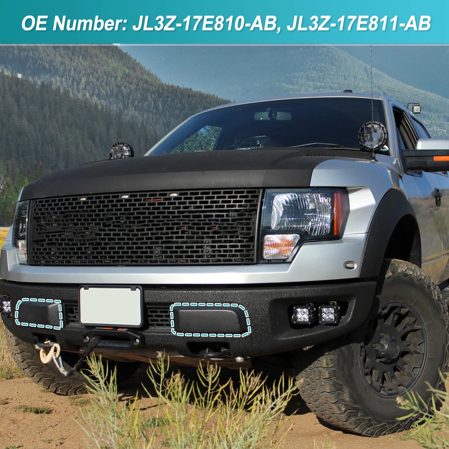 Front Bumper Bracket Insert Caps for Ford F150 (2018-2020)
