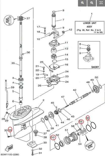 25/30HP Lower Unit Seal Kit for Yamaha Marine