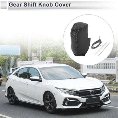 Gear Shift Knob Cover for Honda Civic 2012-2014 Black Carbon Fiber