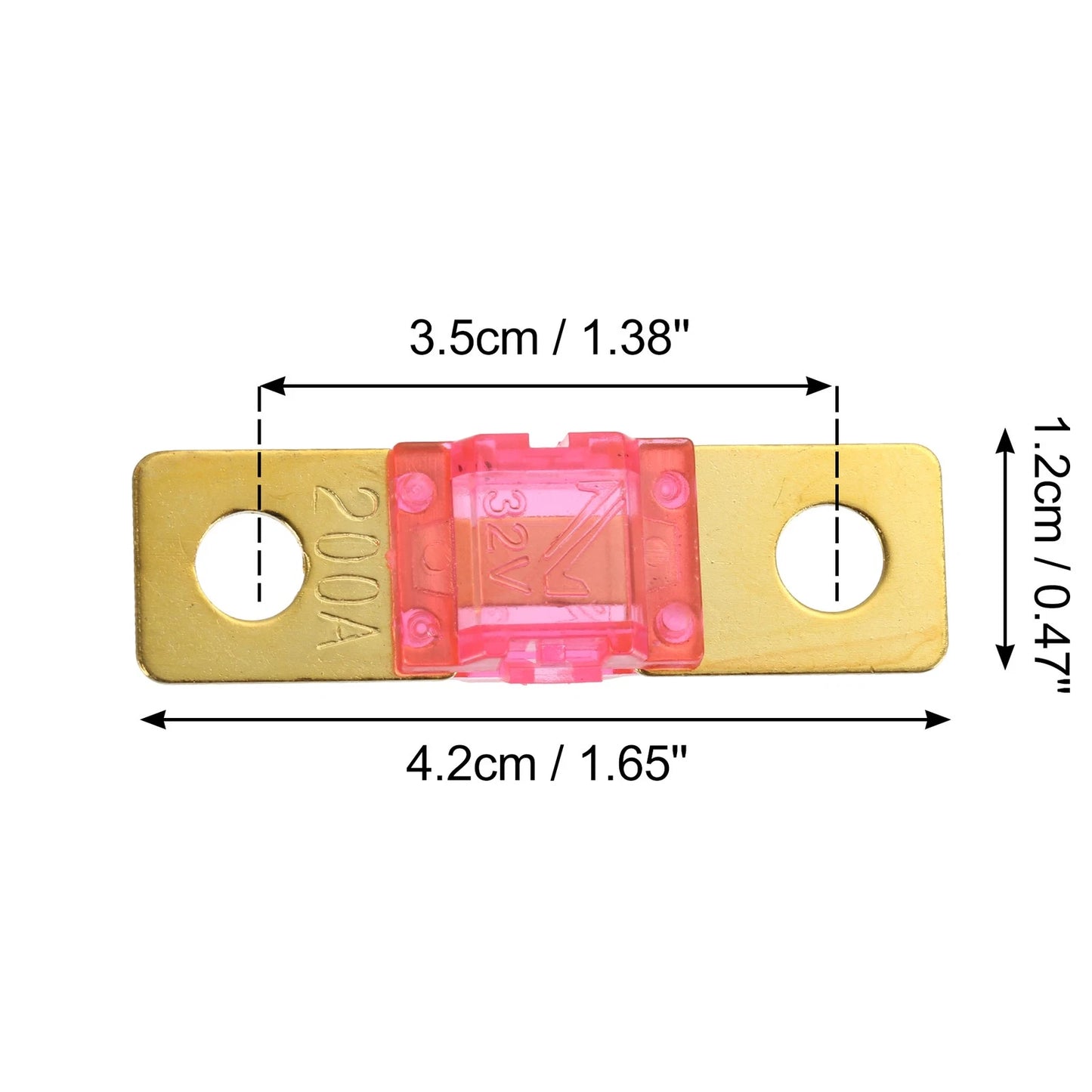 200A Bolt-on AMI Fuse for Automotive Marine Audio Video System Gold Tone