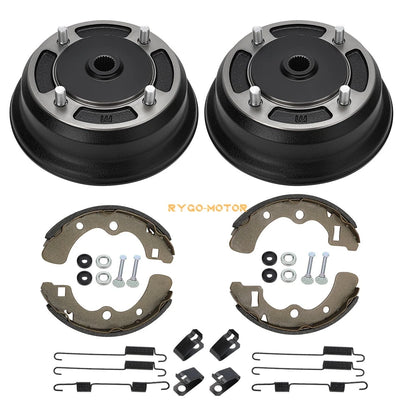 Rear Brake Drums & Brake Shoes for Kawasaki Mule 2510 3000 3010 3020 4000 4010