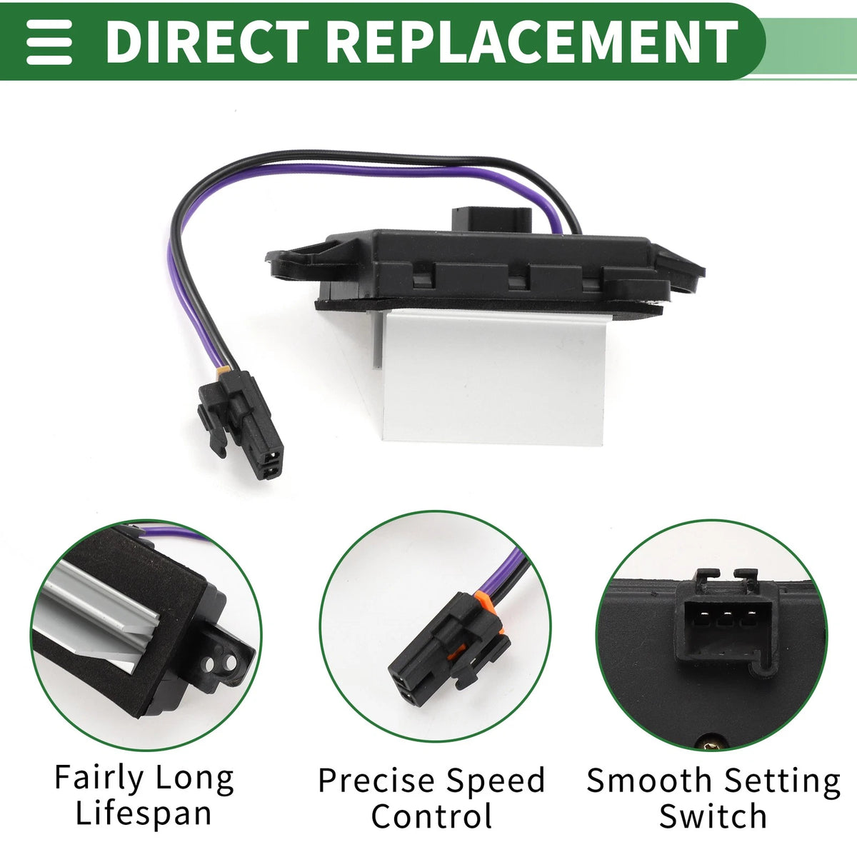 HVAC Blower Motor Resistor for GMC Yukon & Yukon XL Metal ABS Black
