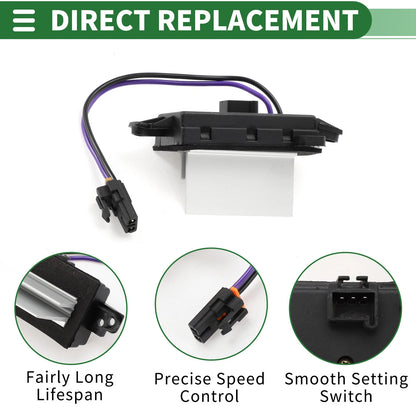 HVAC Blower Motor Resistor for GMC Yukon & Yukon XL Metal ABS Black