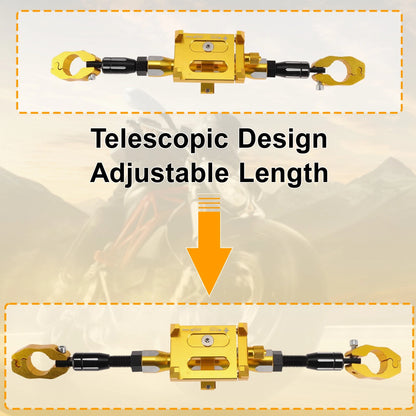 Handle Bar Extender Bracket 265mm Center Hole Gold Tone for Motorcycle