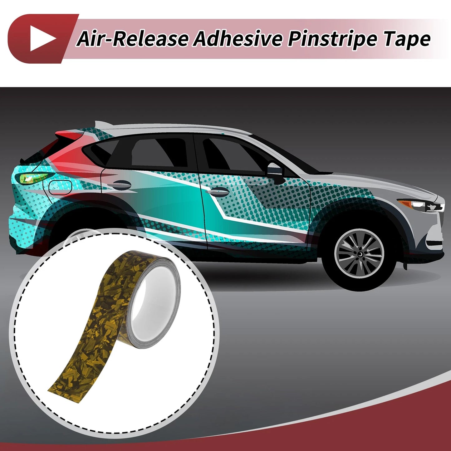 Pinstripe Tape 40mmx8.5m Matte Gold for Car, Motorcycle, Boat