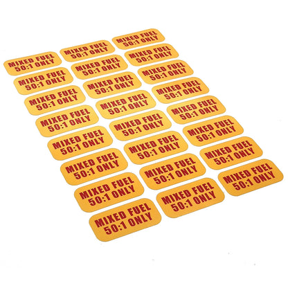 Mixed Fuel Only Stickers / Vinyl Decals 50:1 Gas Oil Mixture Labels