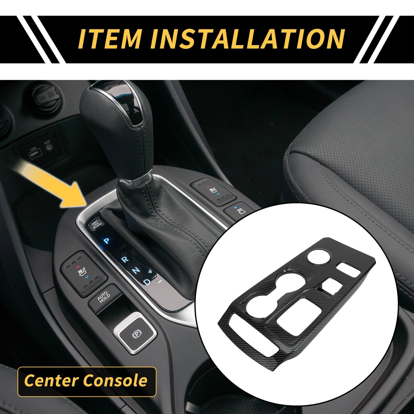 Carbon Fiber Gear Shift Frame Panel Cover Trim for Ford Ranger (2023-2024)